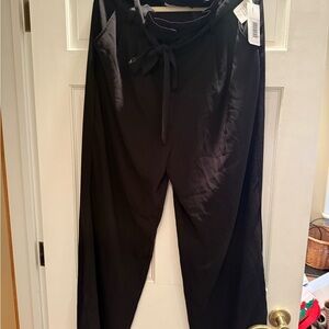 JustFab Black Straight Leg Pants with Drawstring Waist